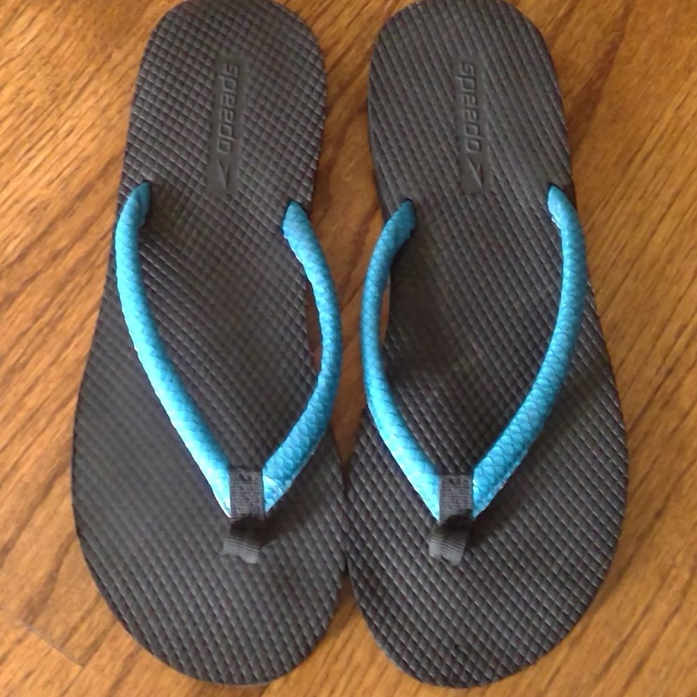Speedo Royal Blue Strap Rubber Flip Flops Size 8